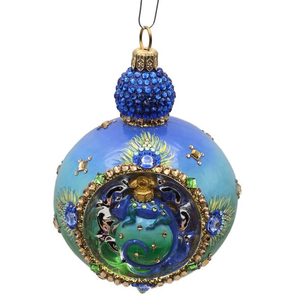 Patricia Breen Ornament Anniversary Reflector Peacock Chameleon Christmas Decor - Picture 2 of 11